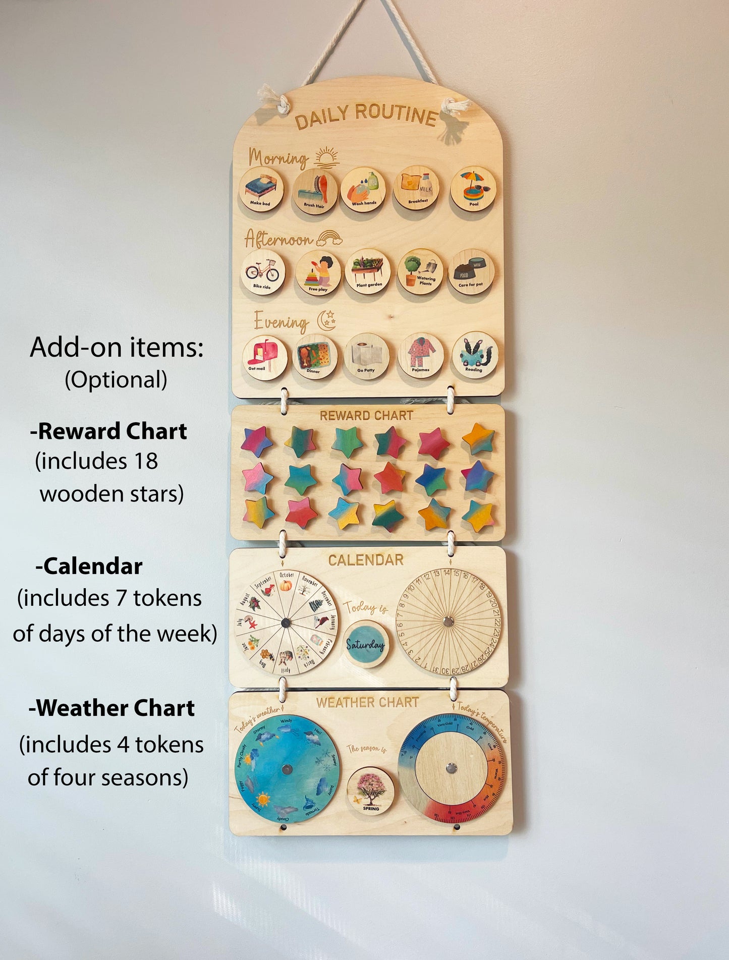 Personalized Daily Routine Board with tokens