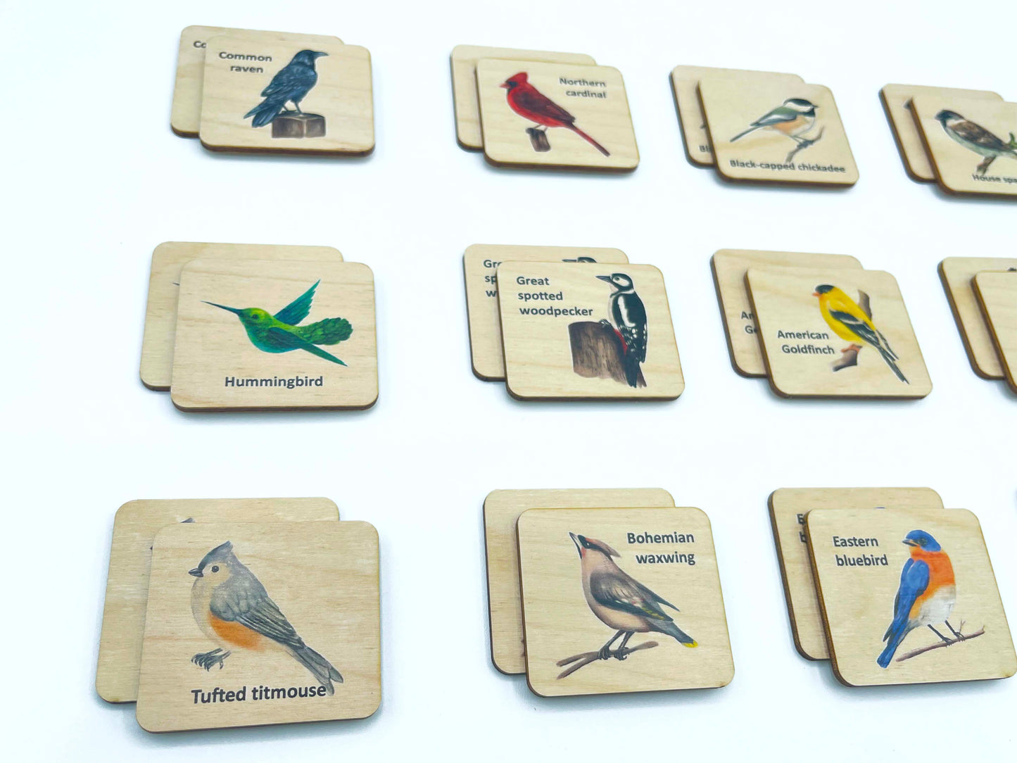 Wooden Birds Memory Game