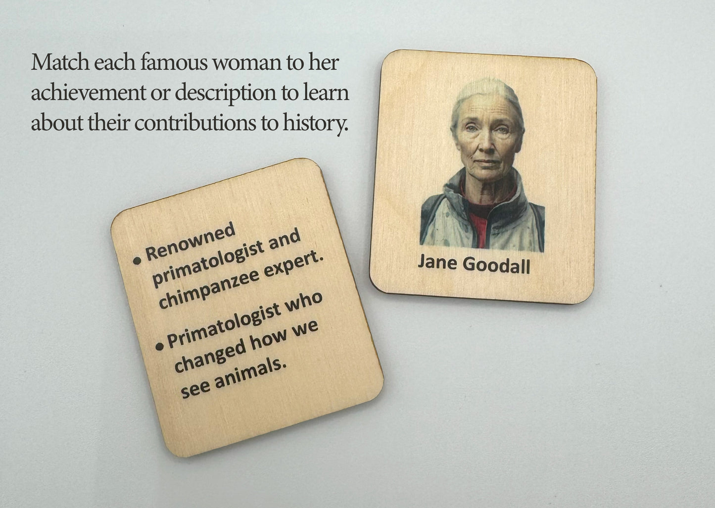 Women’s History Matching Game/ 48 Wooden Tiles