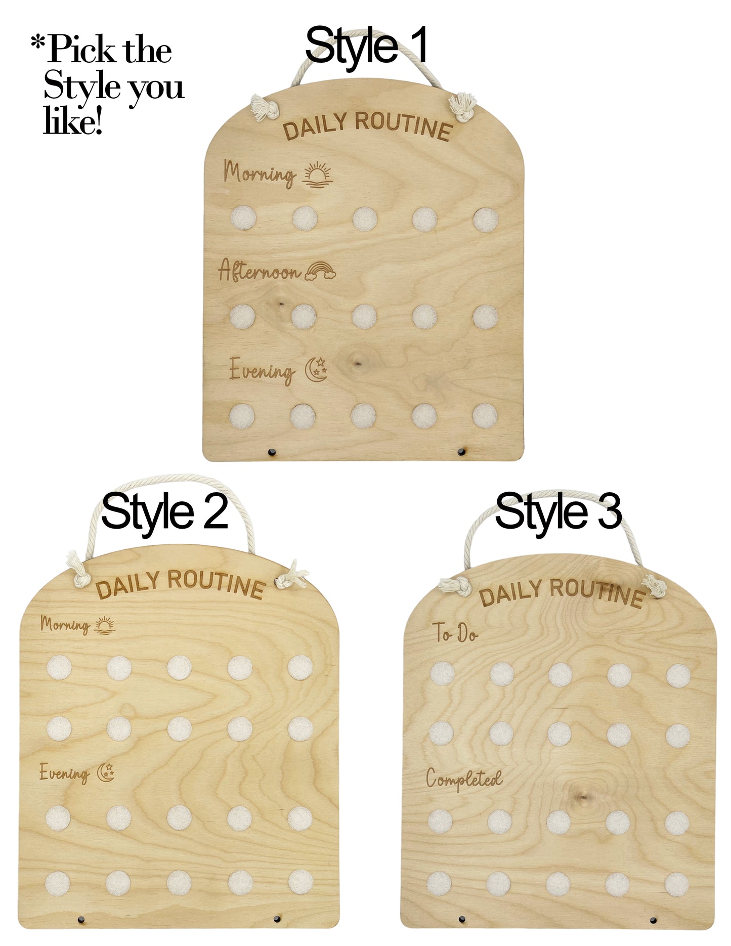Personalized Daily Routine Board with tokens