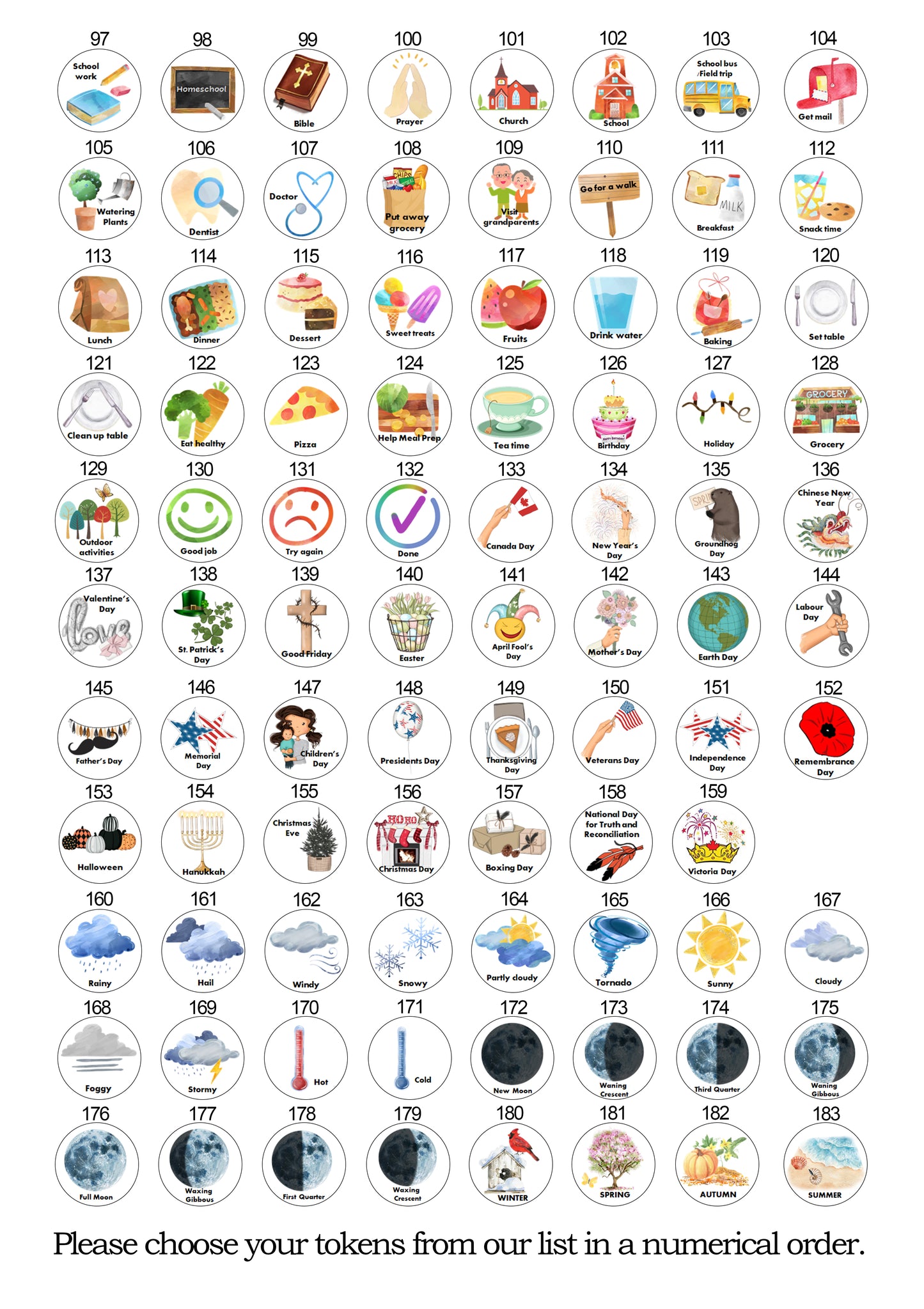 Personalized Daily Routine Board with tokens