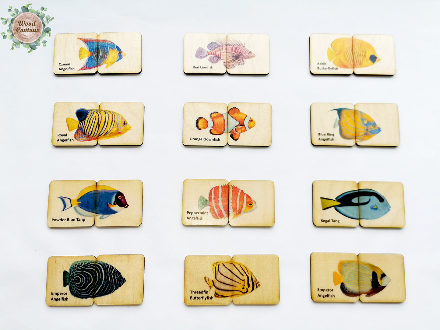 Wooden Tropical Fish Matching Puzzle