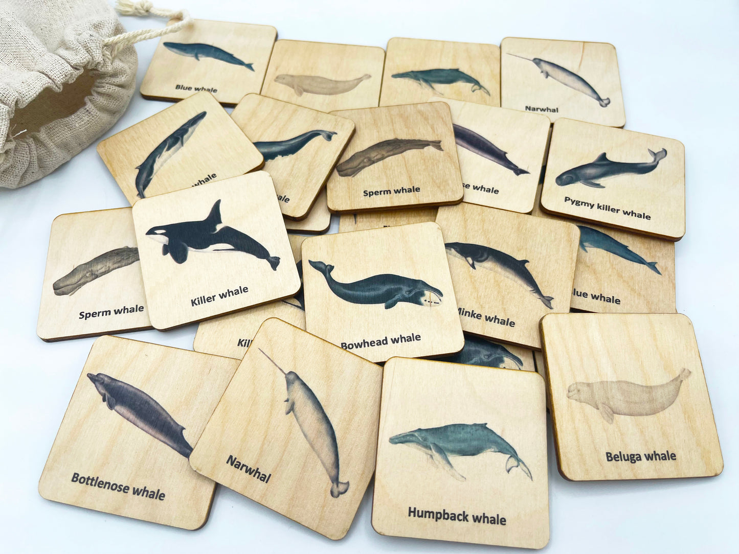 Wooden Whale memory game