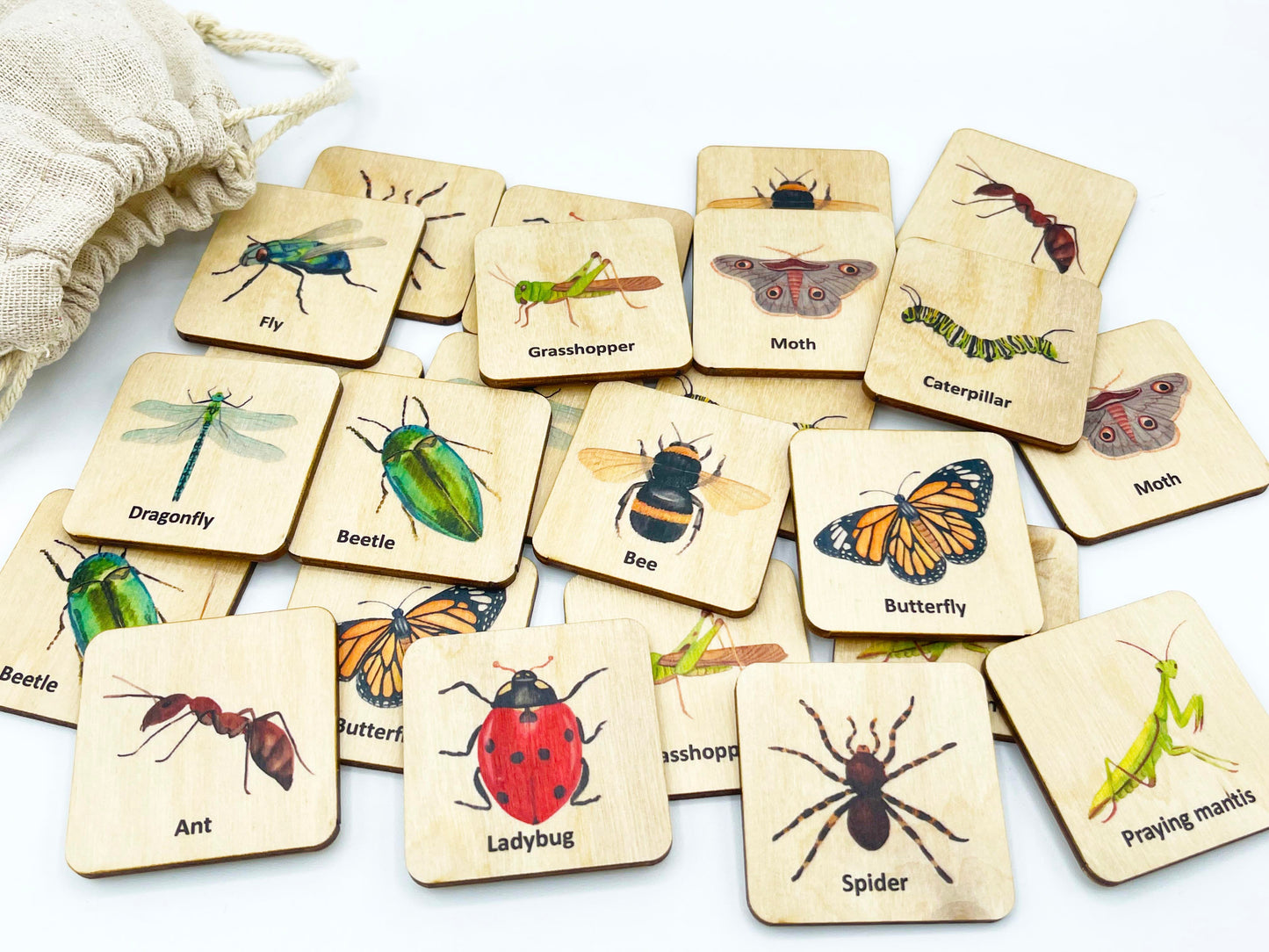 Wooden Insects Memory Game