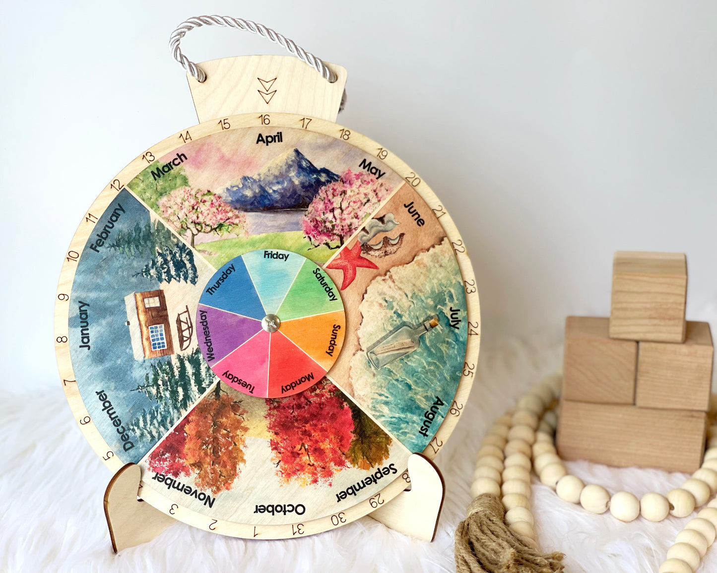 Wooden Four Seasons Wheel Calendar