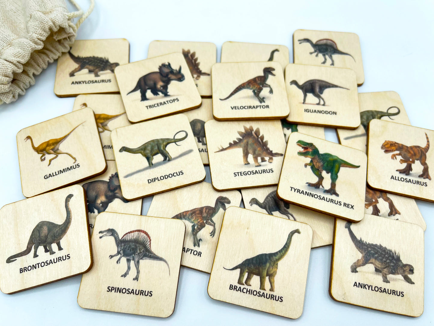 Wooden Dinosaurs Memory Game