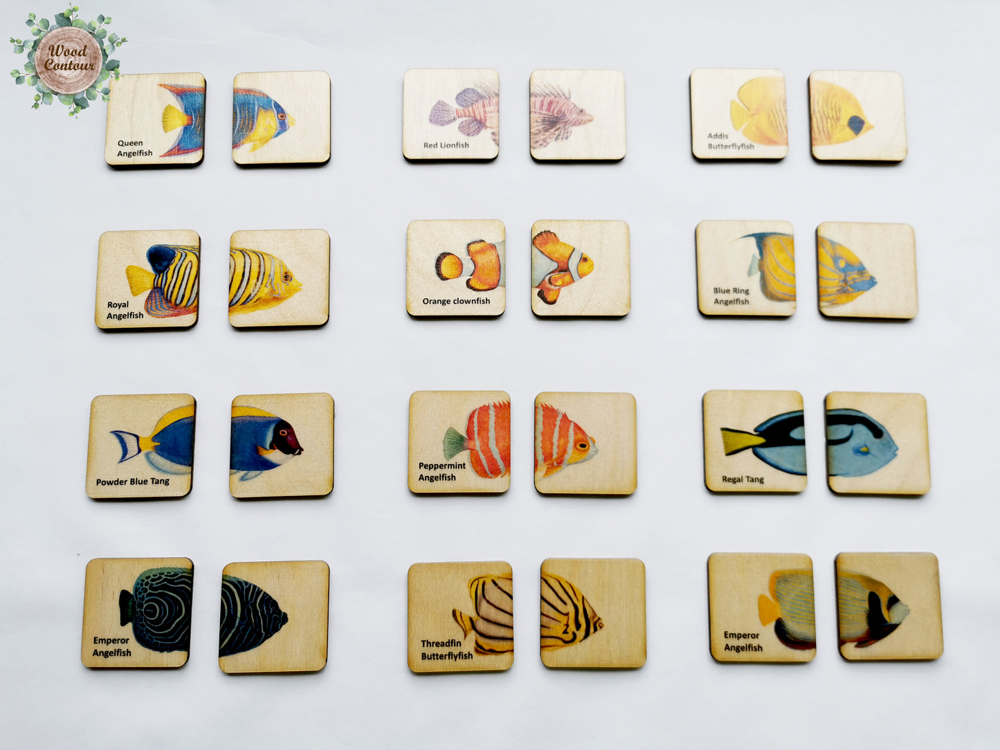 Wooden Tropical Fish Matching Puzzle