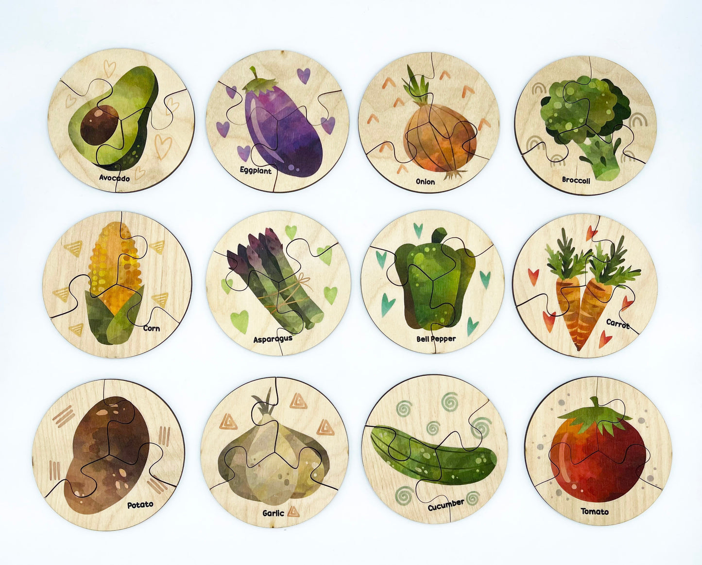 Wooden Vegetable Puzzles