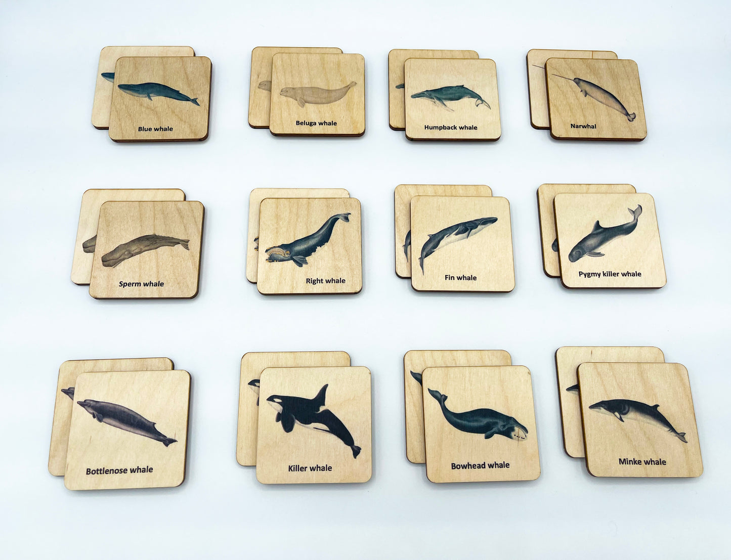 Wooden Whale memory game