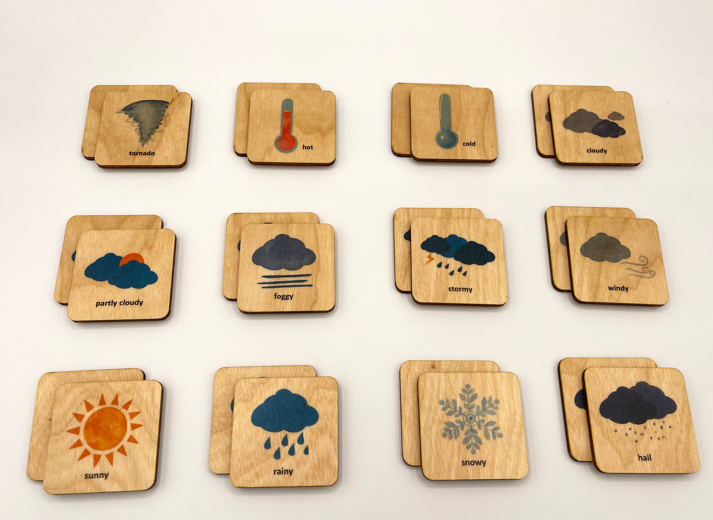 Wooden Weather Memory Game