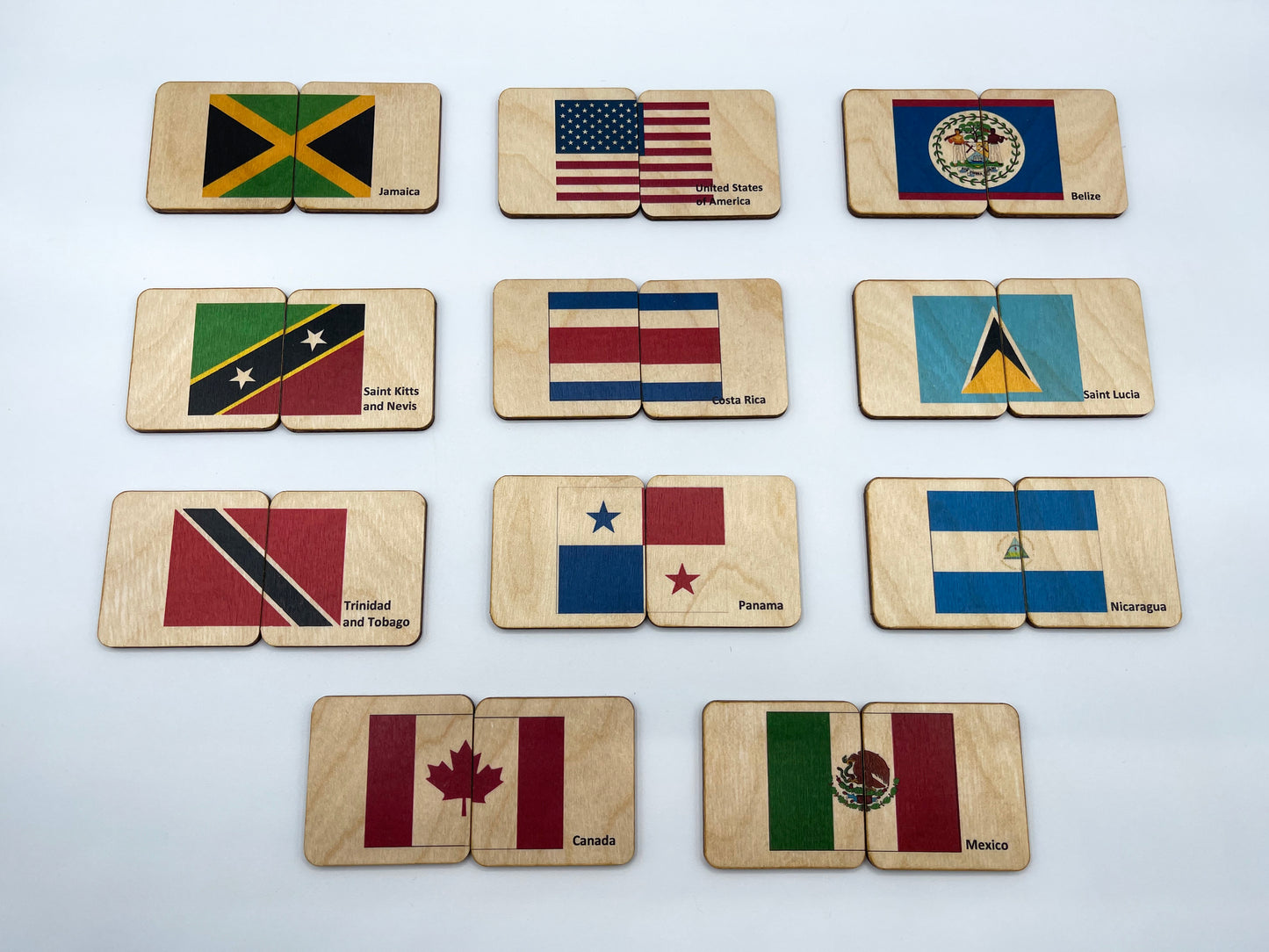 Wooden Flag of North America Puzzle