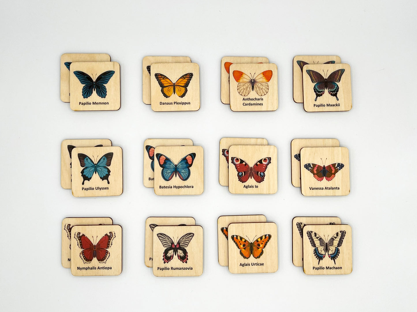 Wooden Butterfly Memory Game
