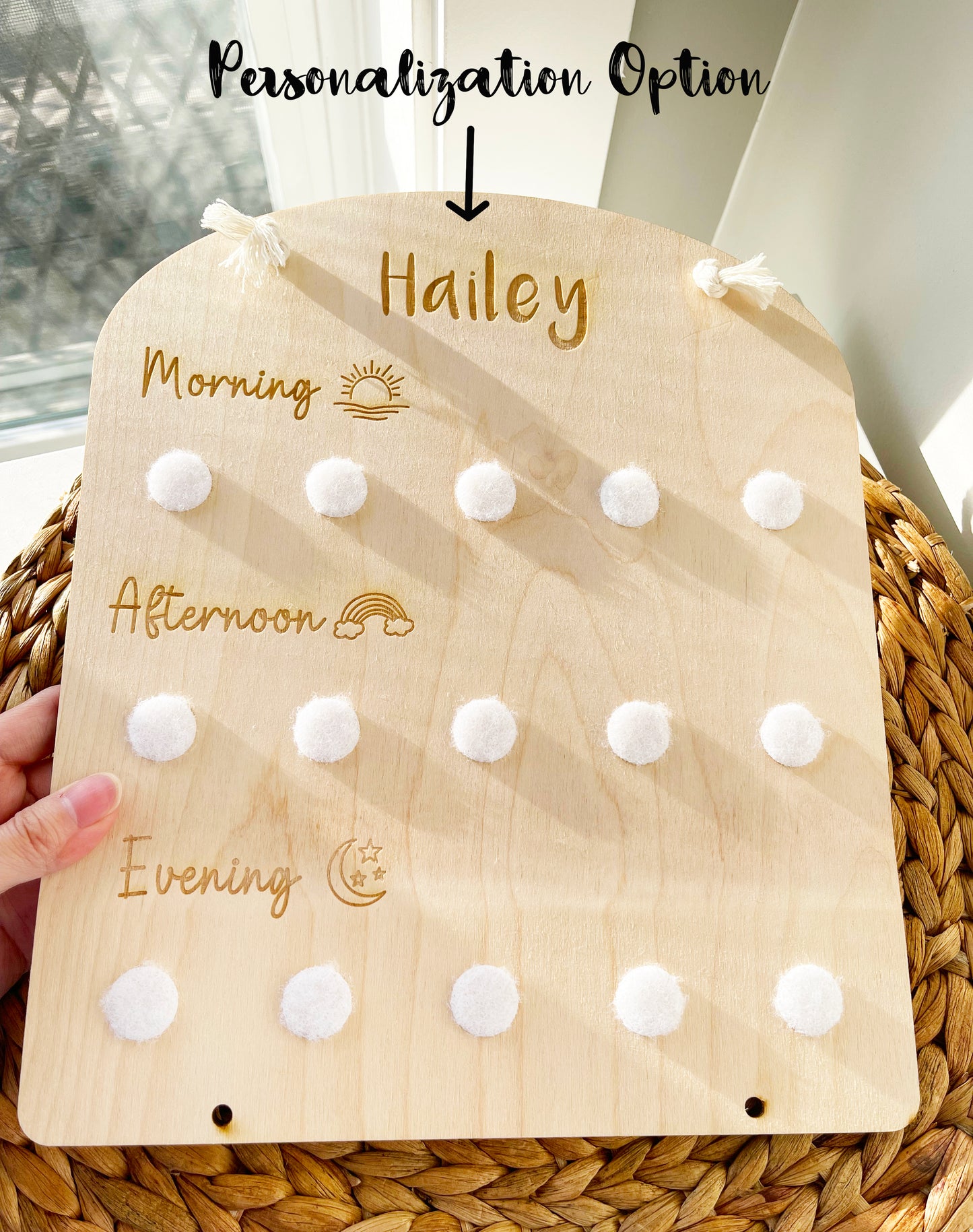 Personalized Daily Routine Board with tokens