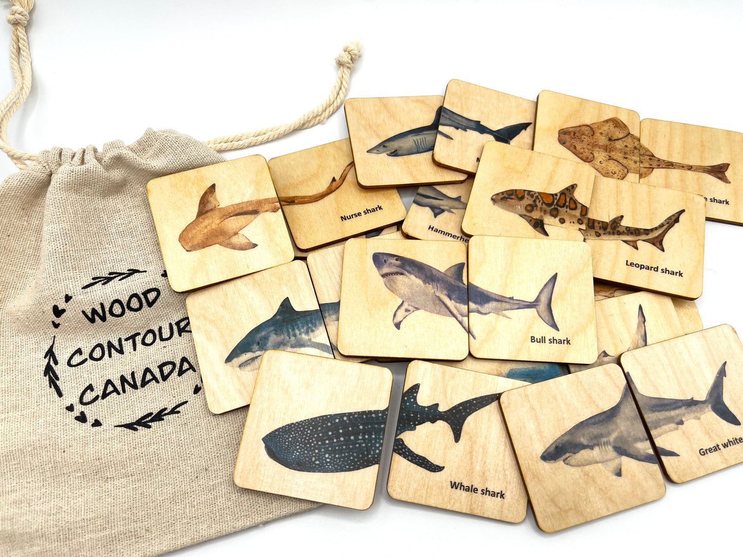 Wooden Shark Matching Puzzle