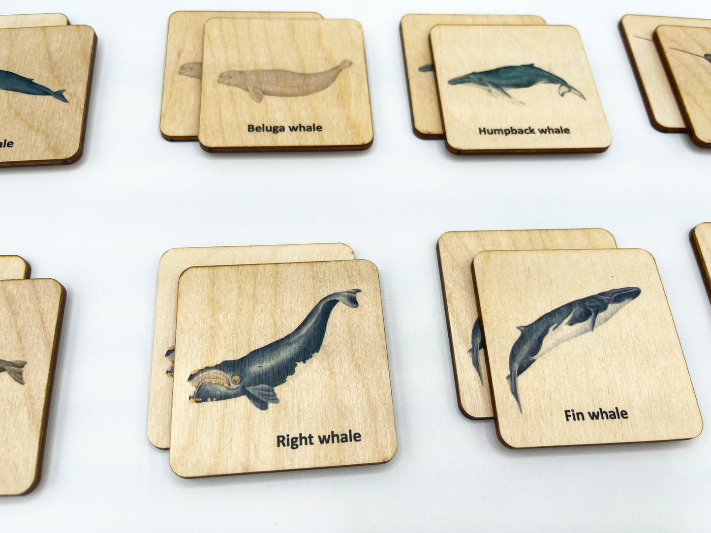 Wooden Whale memory game