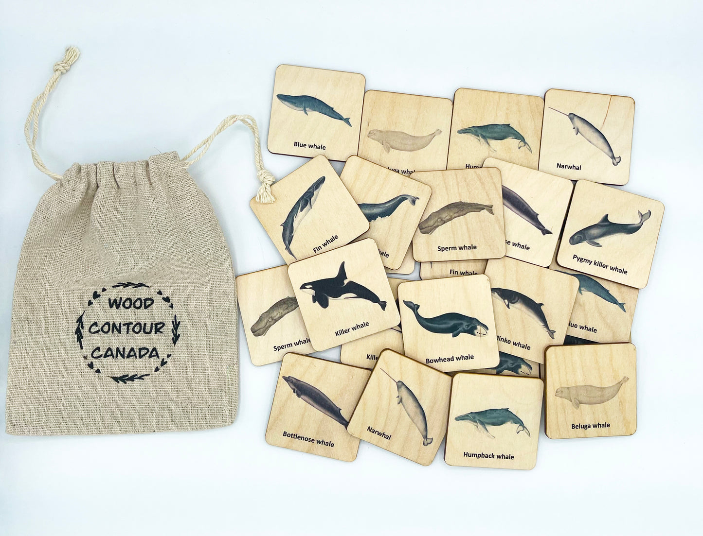 Wooden Whale memory game
