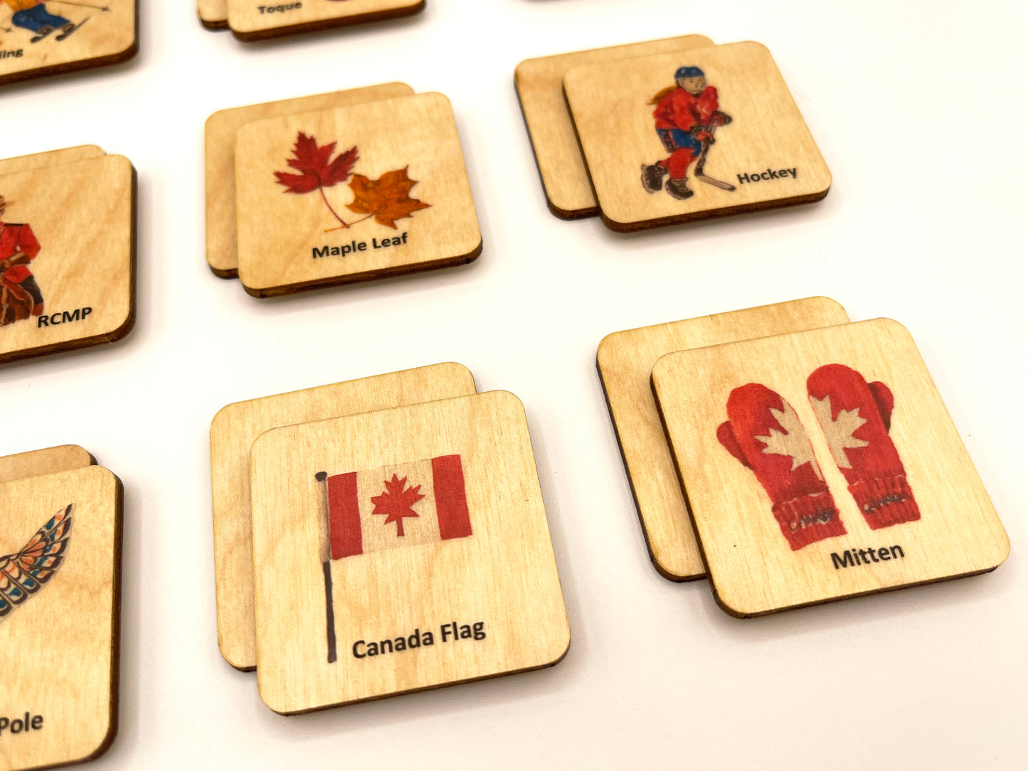 Wooden Canada Symbols Memory Game