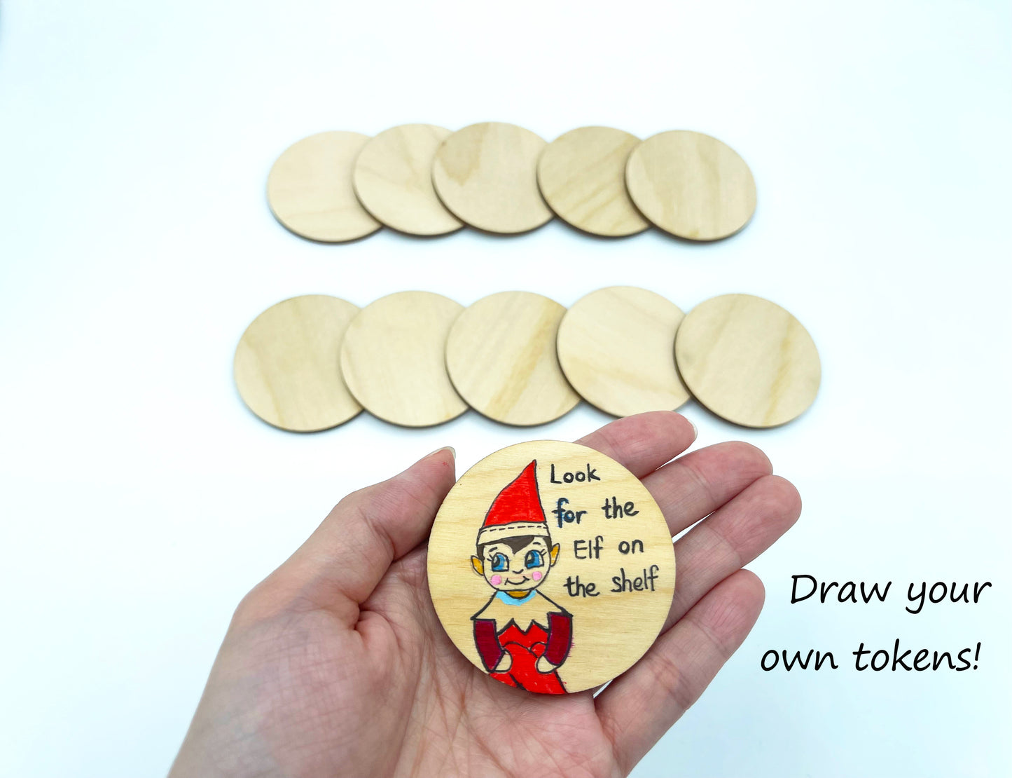 Wooden Christmas Advent Calendar tokens