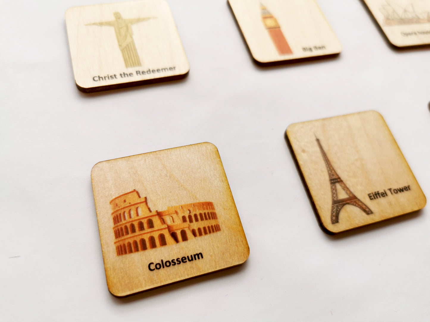 Wood Landmarks of the World Memroy Game