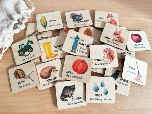 24 Fall Movement Wooden Cards