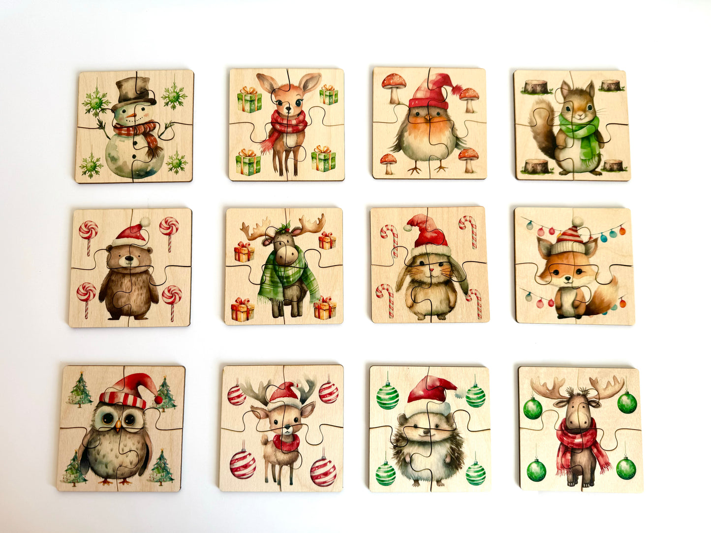 Christmas Woodland Animals Wooden Puzzle