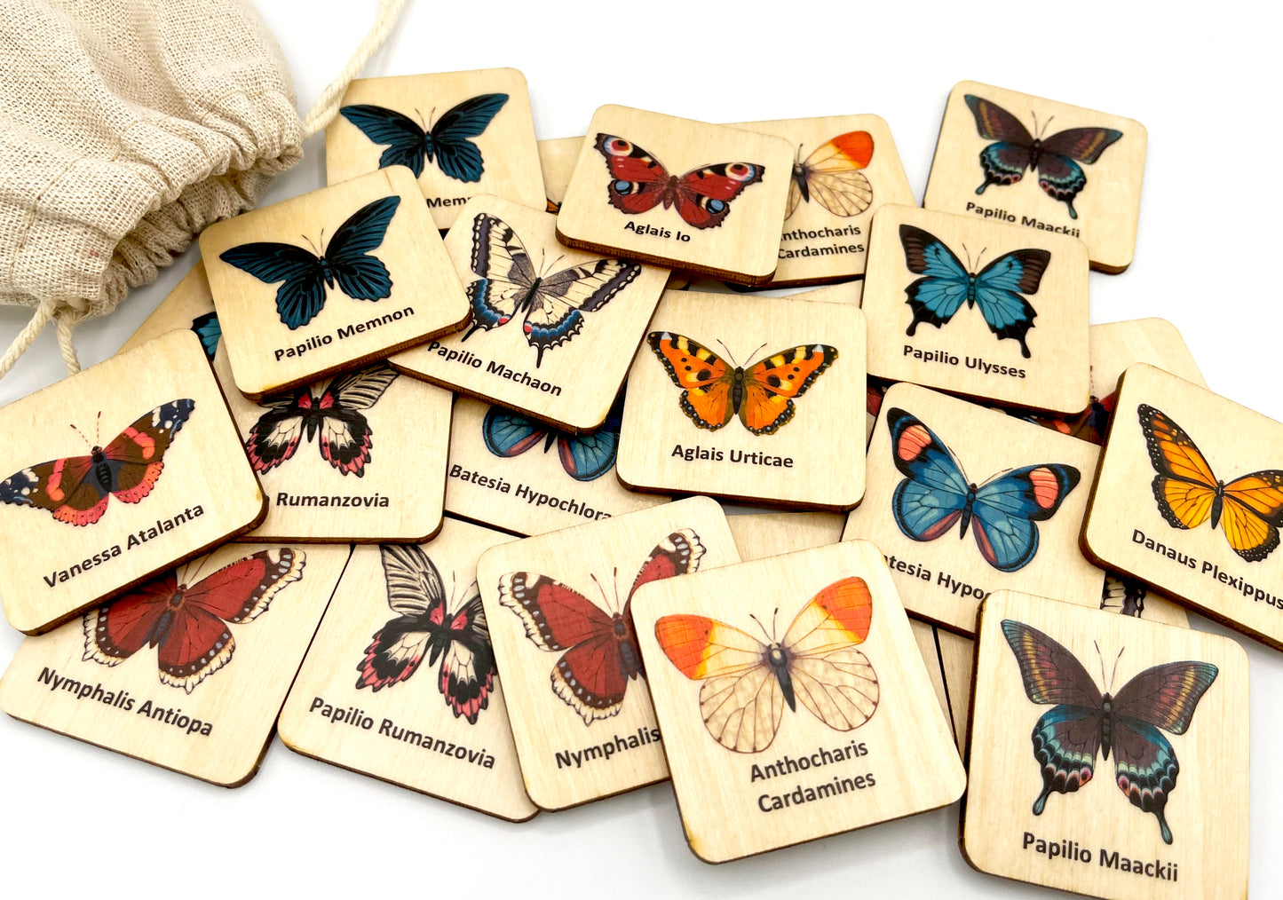 Wooden Butterfly Memory Game