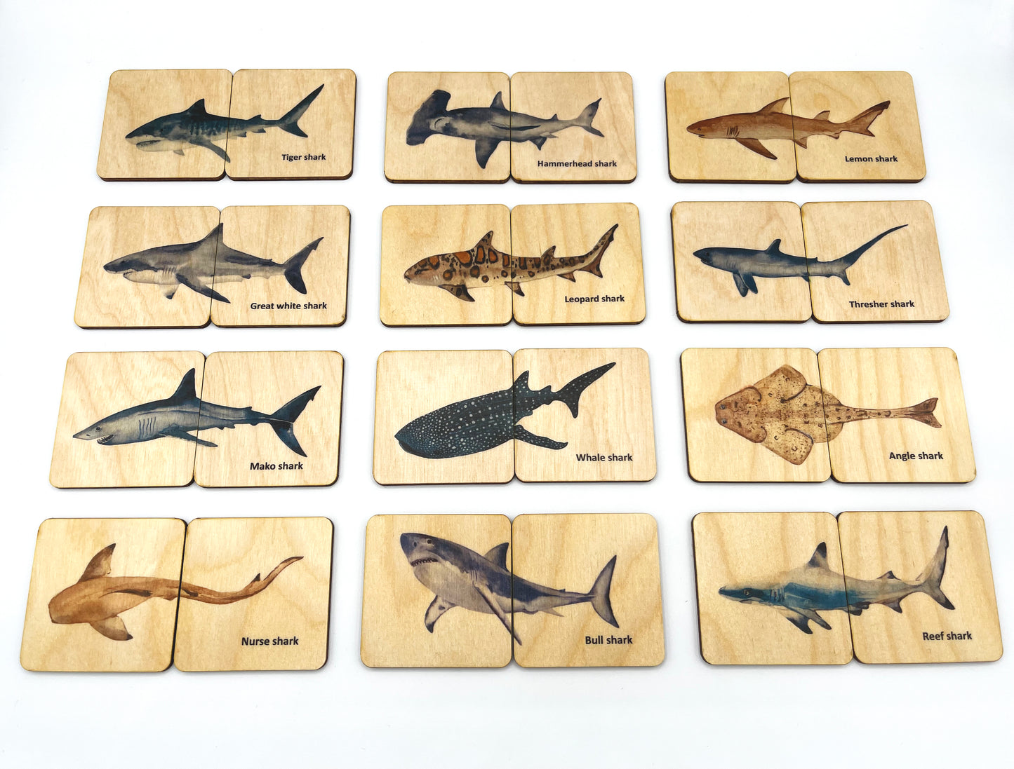 Wooden Shark Matching Puzzle