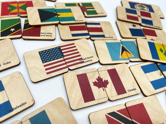 Wooden Flag of North America Puzzle