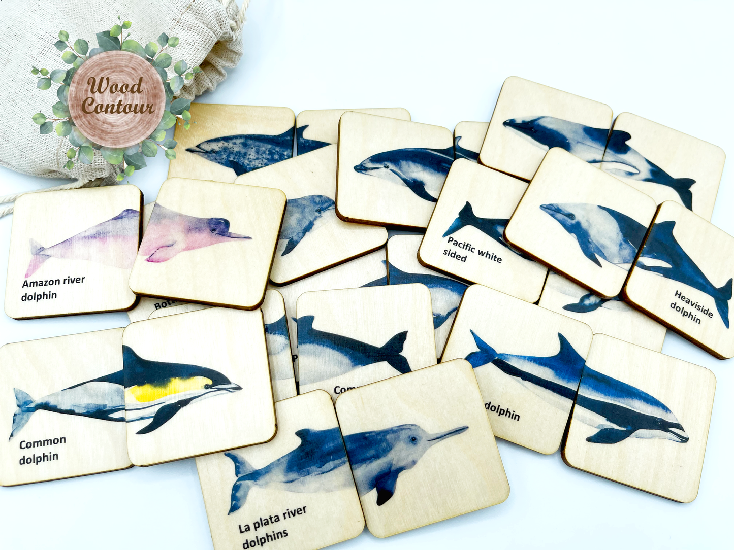 Wooden Dolphin Matching Puzzle