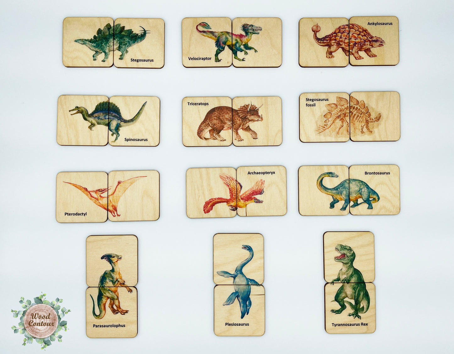 Wooden dinosaur puzzle