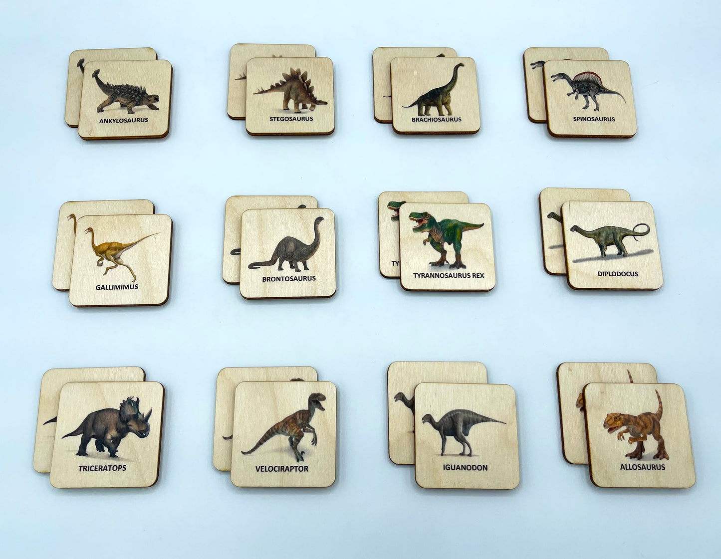 Wooden Dinosaurs Memory Game