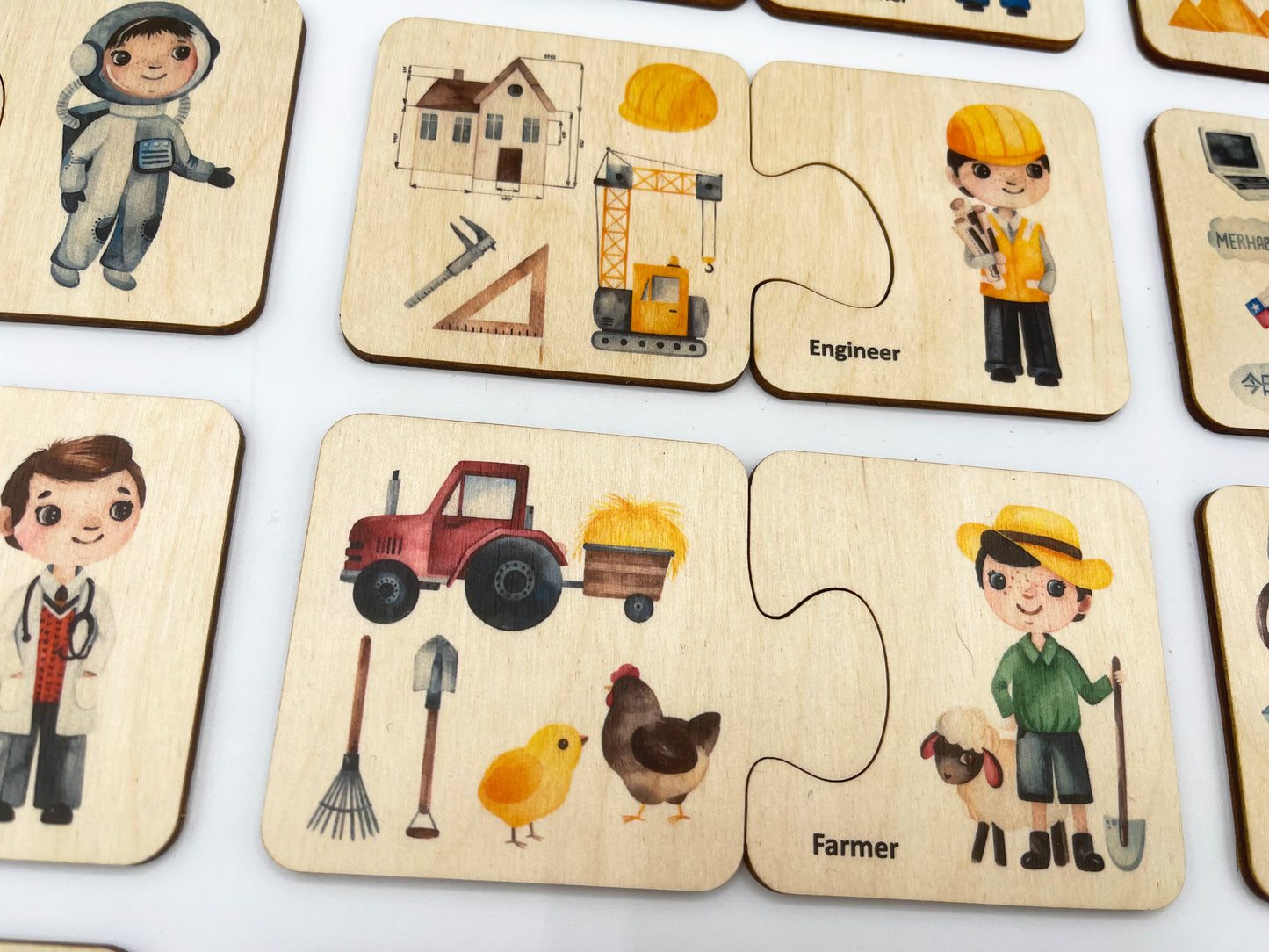 Wooden Occupations Matching Puzzle
