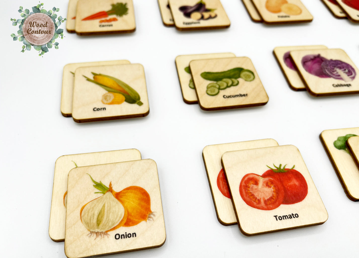 Wooden Vegetables Memory Game
