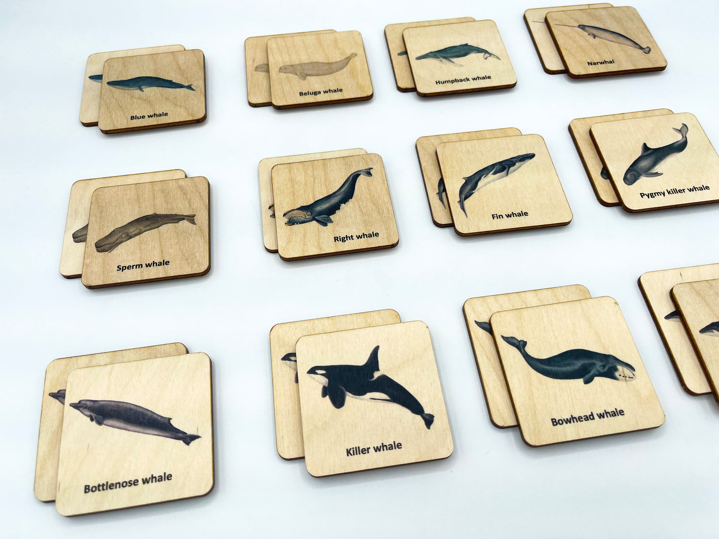Wooden Whale memory game