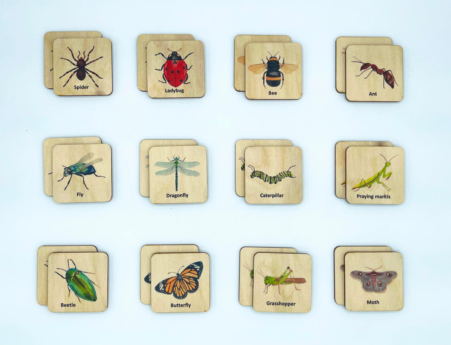 Wooden Insects Memory Game