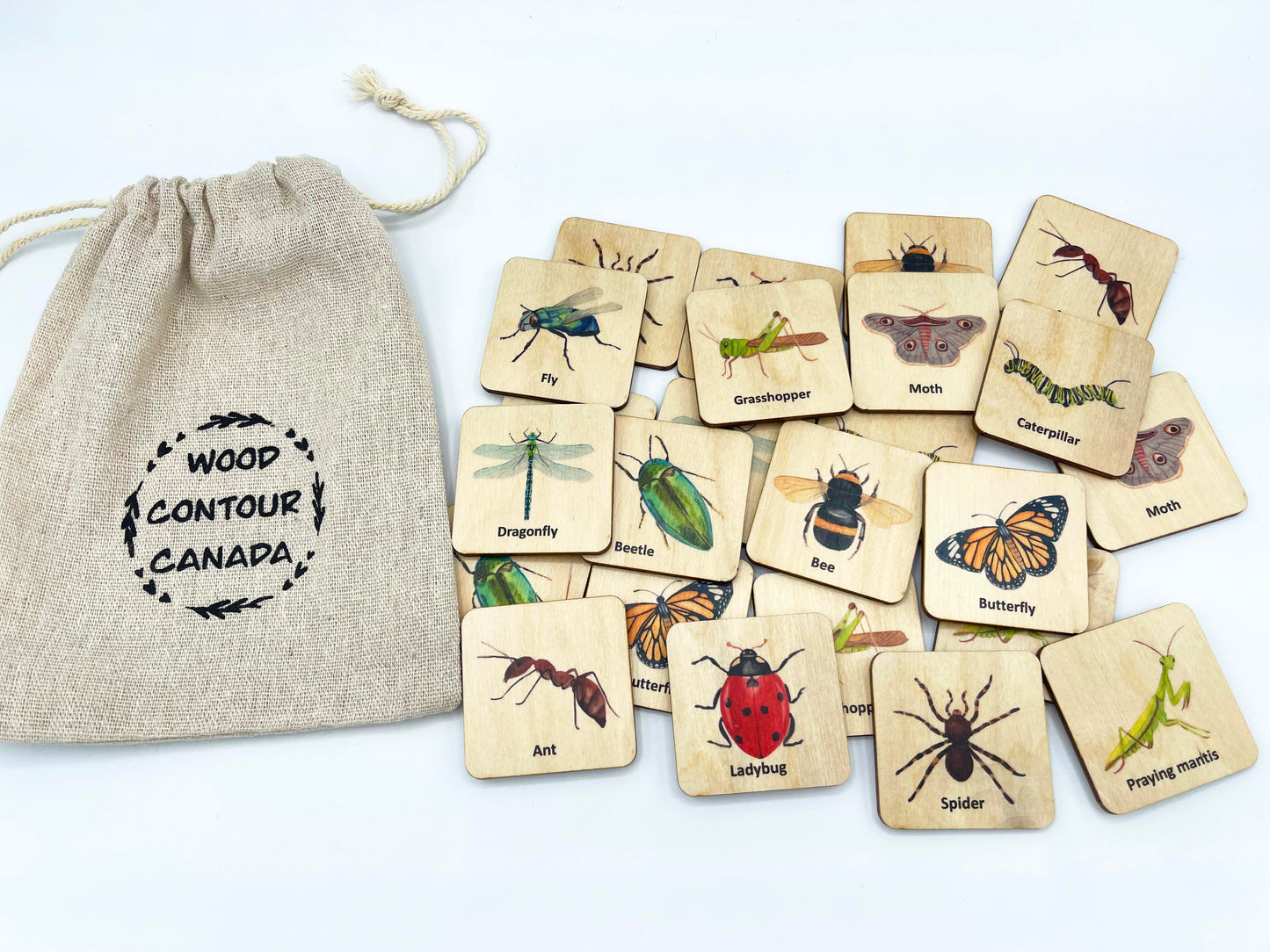 Wooden Insects Memory Game