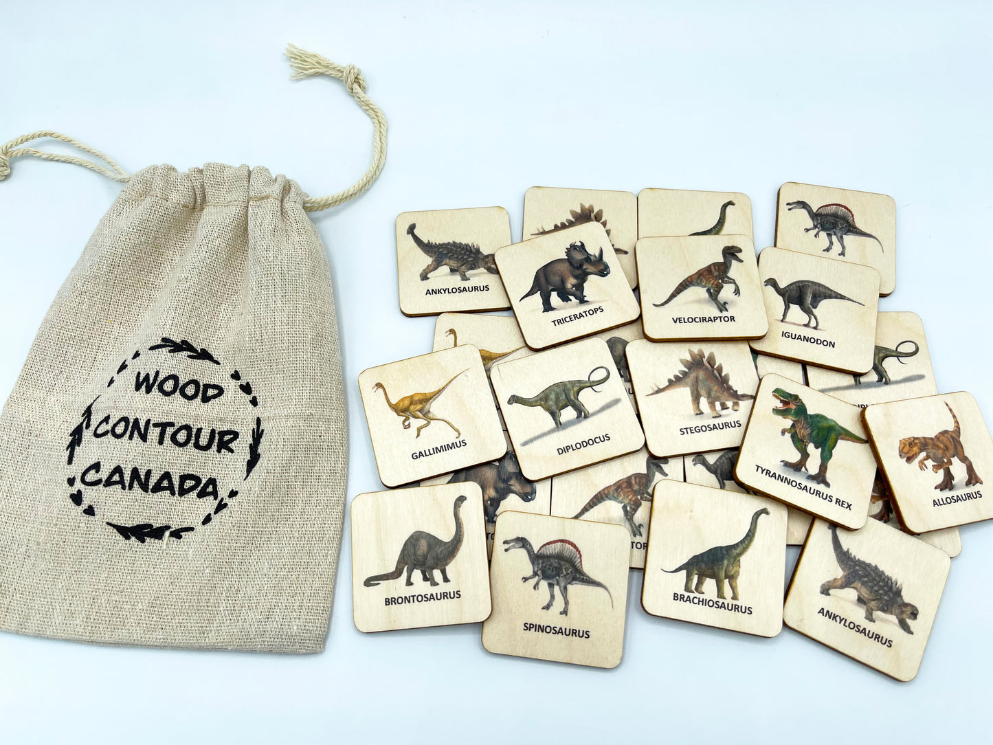 Wooden Dinosaurs Memory Game