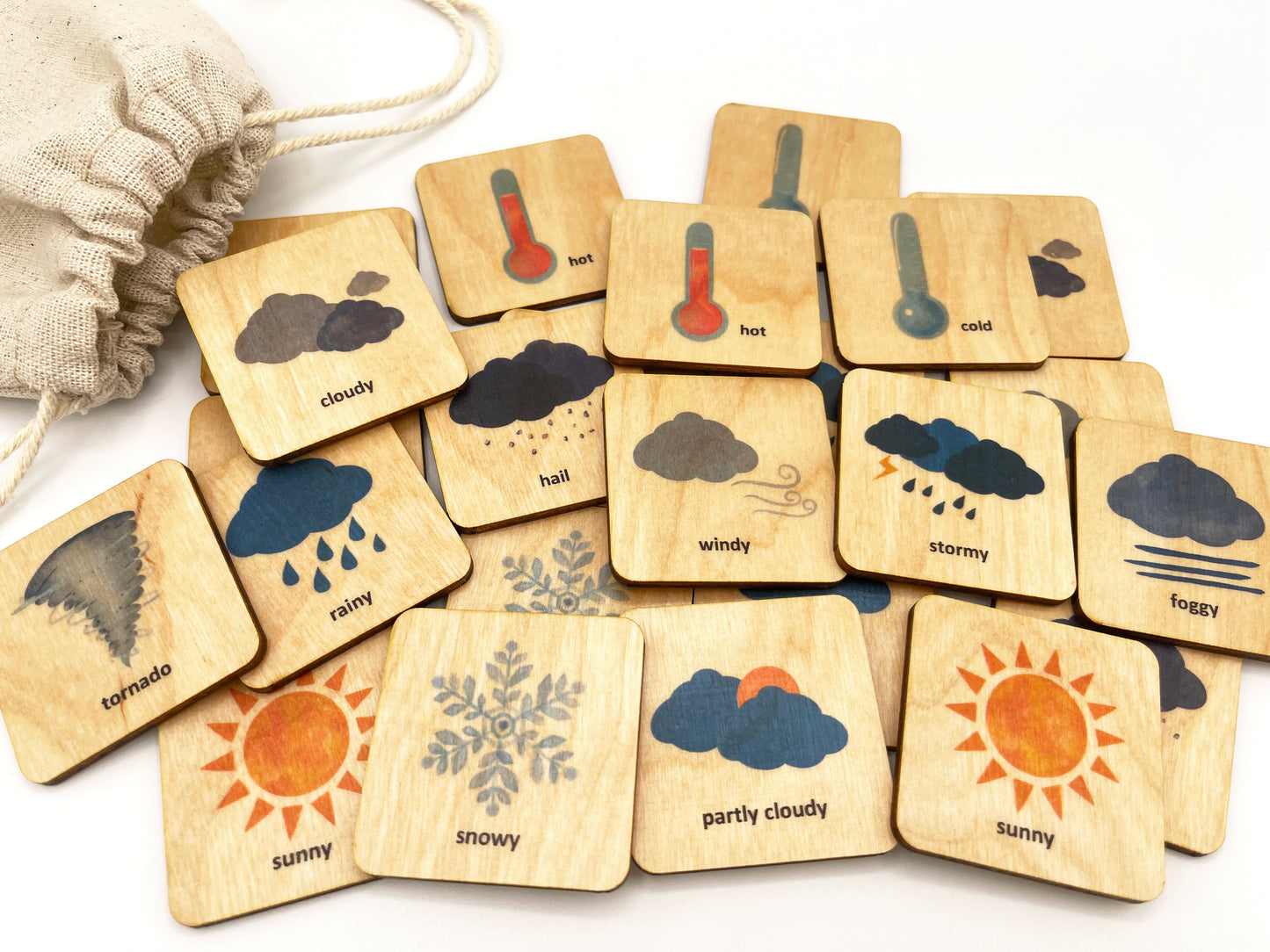 Wooden Weather Memory Game
