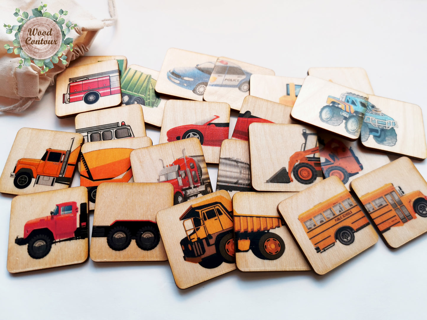 Wooden Vehicle Matching Puzzle